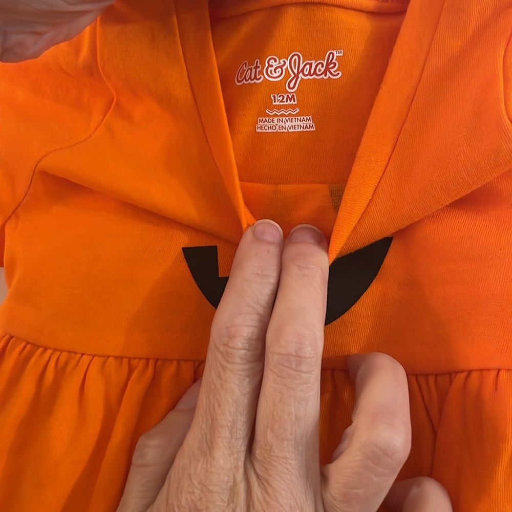 Cat & Jack Orange Pumpkin Outfit with Black Leggings - Picture 6 of 6